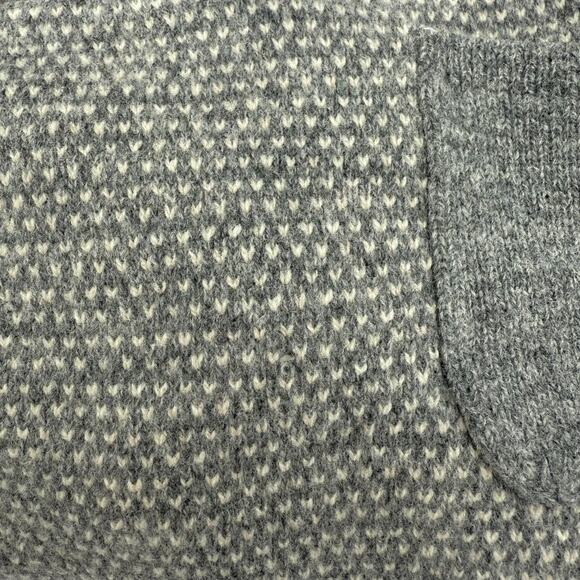J.Crew 100% Lambswool Knit Shawl Collar Sweater Mens L Heather Gray FLAW - Picture 8 of 10